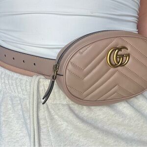Gucci Beige Belt Bag with Gold Accent